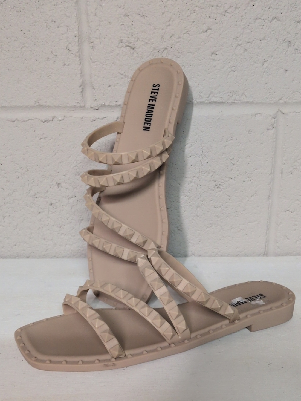 Steve Madden Women's Skyler J Studded Strappy Slide Sandals Size 6 - Picture 3 of 8
